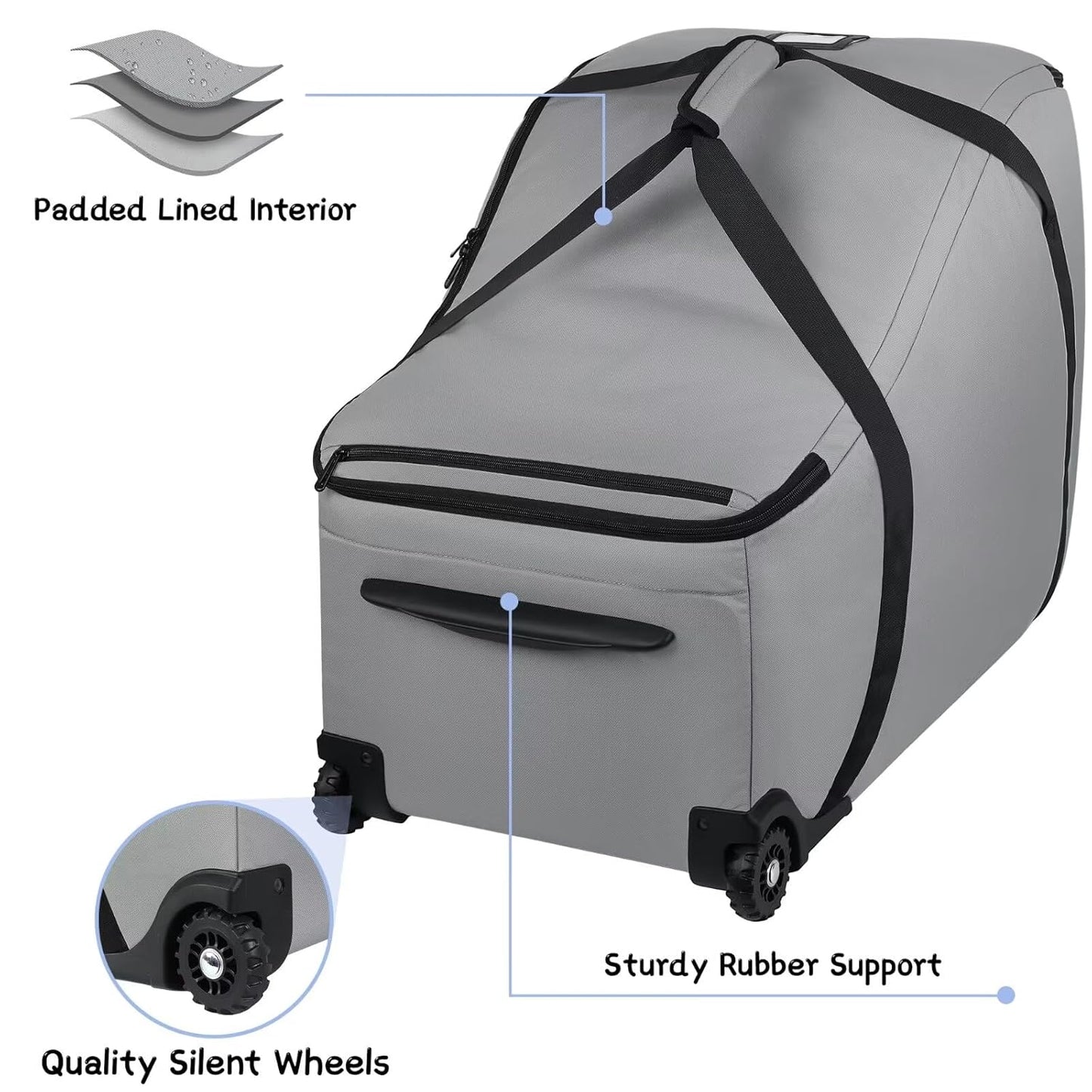 Car Seat Bags for Air Travel Fit Chicco Keyfit 35 and Anti-rebound Bar Base, Fit Doona Car Seat Stroller and Base, Nuna Pipa Travel Bag, Infant Car Seat Bag, Doona Travel Bag