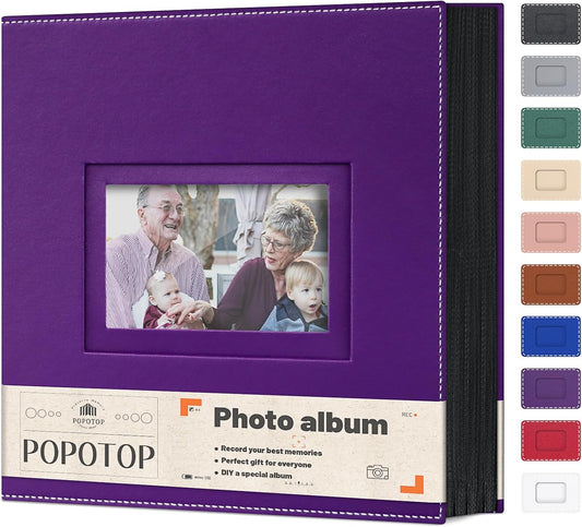 Popotop Photo Album 4x6 800 Pockets with Leather Hardcover Cover, Large Photo Album Binder Book with 80Pcs Pages for Family Travel Wedding Baby Gifts