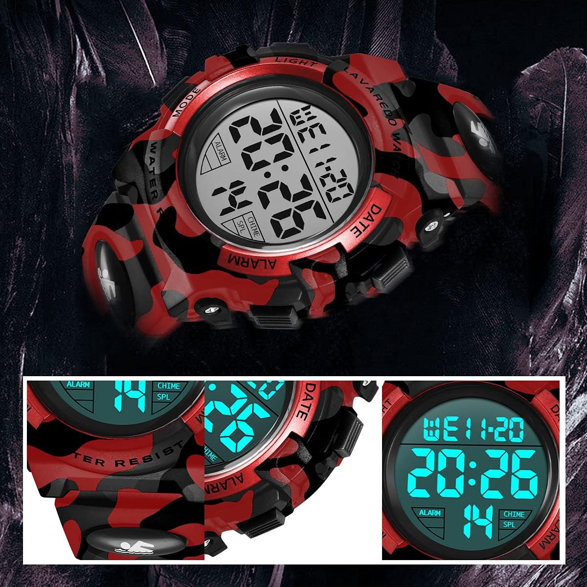 Kids Watch,Boys Watch for 3-15 Year Old Boys,Digital Sport Outdoor Multifunctional Chronograph LED 50 M Waterproof Alarm Calendar Analog Watch for Children with Silicone Band,Kids Gift