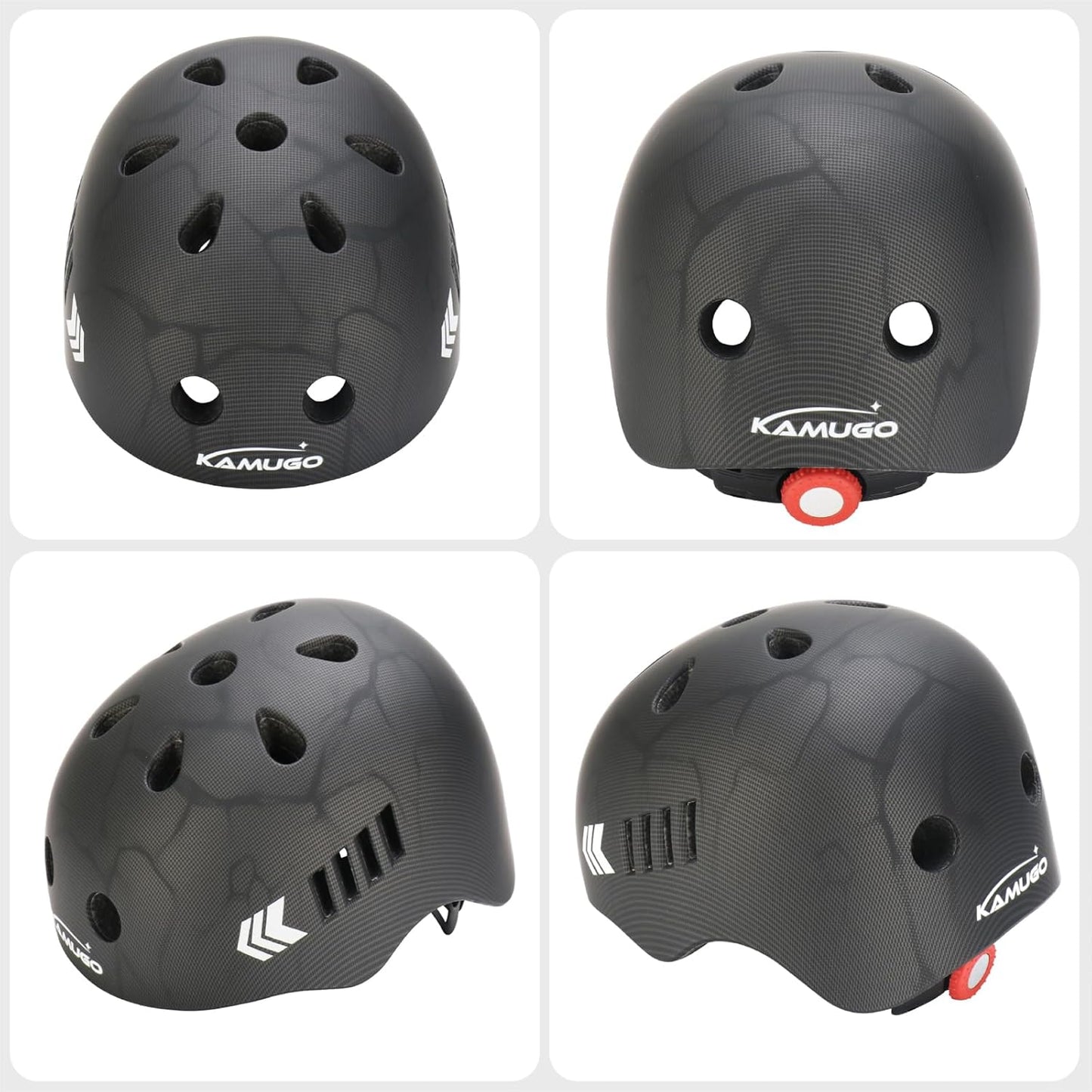 KAMUGO Kids Bike Helmet Set, Toddler Helmet for Ages 2-8 Boys Girls with Sports Protective Gear Set Knee Elbow Wrist Pads for Skateboard Cycling Scooter Rollerblading