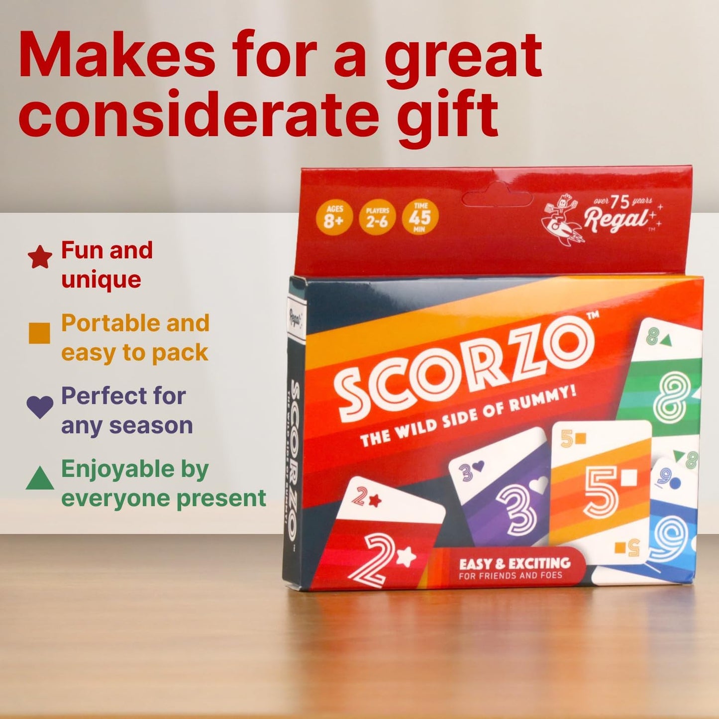 Regal Games - ScorZo - Rummy Card Game - Family Fun Friendly - 2-6 Players Ages 8+