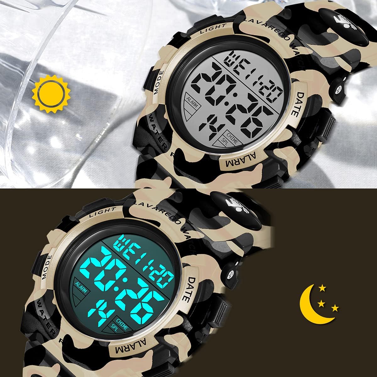 Kids Watch,Boys Watch for 3-15 Year Old Boys,Digital Sport Outdoor Multifunctional Chronograph LED 50 M Waterproof Alarm Calendar Analog Watch for Children with Silicone Band,Kids Gift