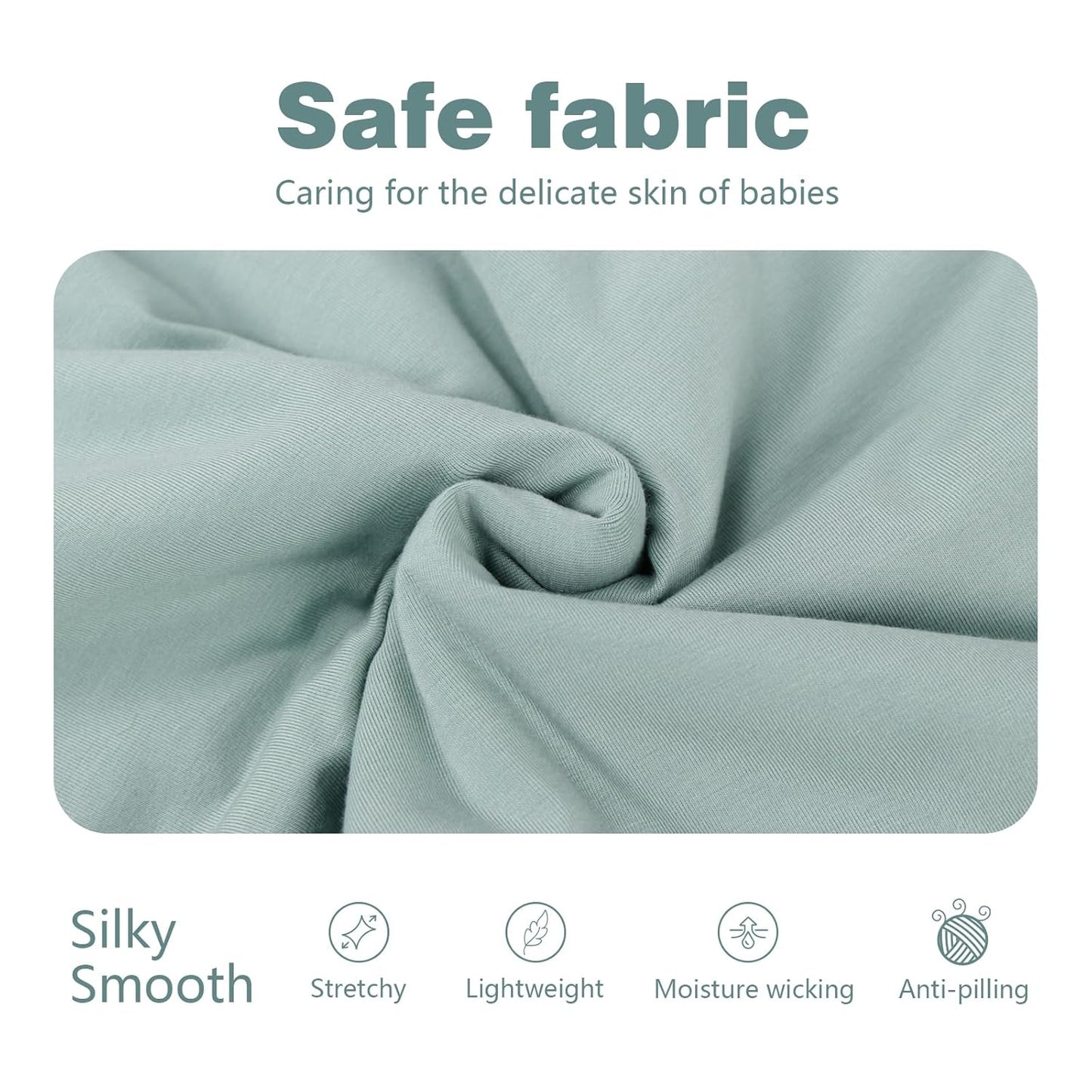 Mosebears Unisex Baby Sleep Sack 1.0 TOG, Supersoft Rayon Made from Bamboo Wearable Blanket with 2-Way Zipper (Calm Sage,0-6 Months)