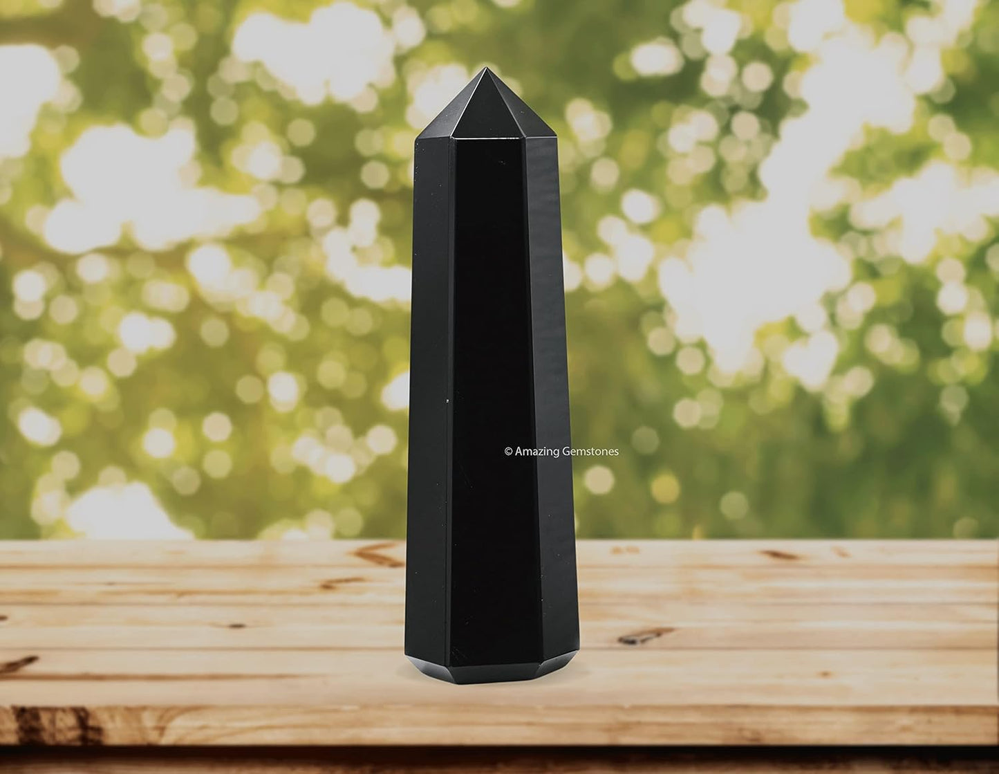 Amazing Gemstone Large Black Obsidian Crystal Towers ~ Natural Healing Crystal Point Obelisk for Reiki Healing and Crystal Grid (5.5 to 6 INCH)