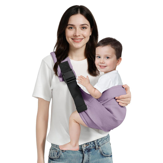 Baby Sling Carrier, Toddler Carrier Sling with Double Safety Buckle and Adjustable Shoulder Strap(7-30lbs), Baby Carriers One Size Fits All, Purple