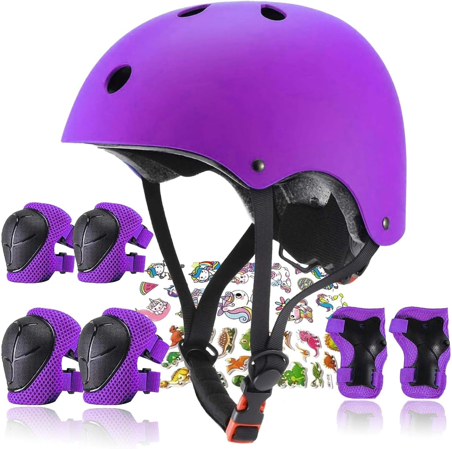 Kids Helmet,Toddler Skateboard Helmets for Ages 2-3-5-8-14 Years Boys Girls with Knee and Elbow Pads Wrist Guards fit Roller Skates,Skateboarding,Skating Scooter Adjustable Kids Helmet