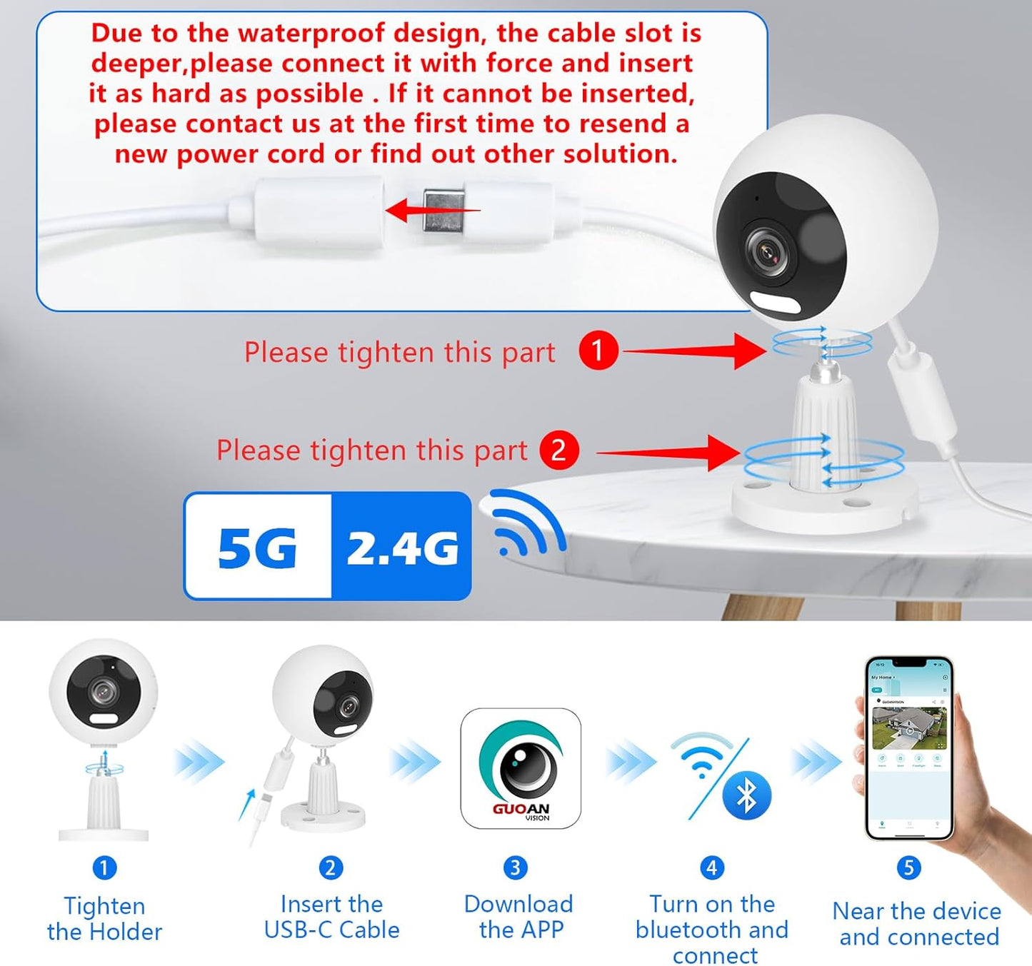 5G/2.4G Outdoor/Indoor Security Camera,1080P Baby/Elder/Dog/Pet Camera with Phone App, WiFi Baby Monitor, Motion Detection, Alarm Siren, Night Vision, IP66 Waterproof, Two-Way Talk, SD/Cloud