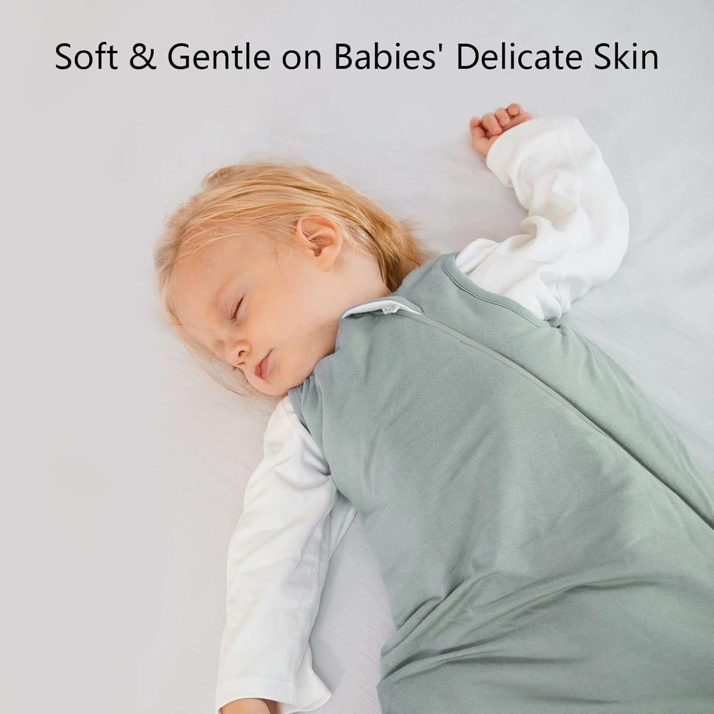 Rayon Made from Bamboo Sleep Sack 0-6 Months 1.0 Tog Ultra Soft Baby Wearable Blanket 0-3 Months Sleeping Sack 3-6 Months for Infant Newborn Babies Unisex Girl Boy 2-Way Zipper Breathable Lightweight