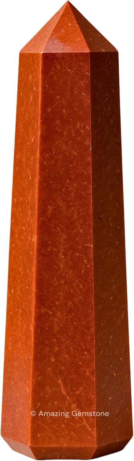 Amazing Gemstone Red Jasper Crystal Towers - Natural Healing Crystal Point Obelisk for Reiki Healing and Crystal Grid (3 Inch)