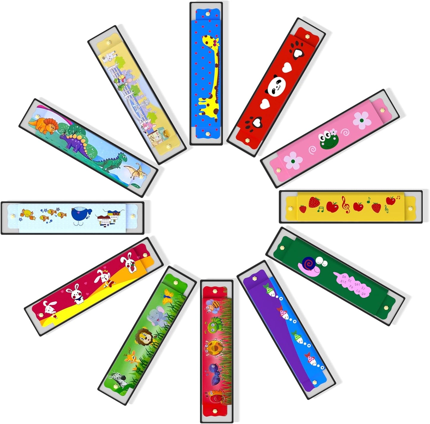 60 Pcs Harmonica for Kids 16 Holes Musical Instrument, Return Gift Cartoon Double Row Harmonica Bulk Toy for Kids Party Favors Goodie Bags Stuffers & Operation Christmas Child Items