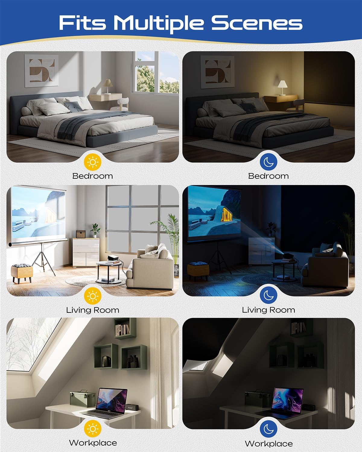 30" W x 60" L 100% Portable Blackout Curtains, Total Darkness No-Drill Black Out Window Cover,Temporary Blackout Shades with Hook & Loop Tape, for Bedroom, Nursery, Dorm, Travel (Black)