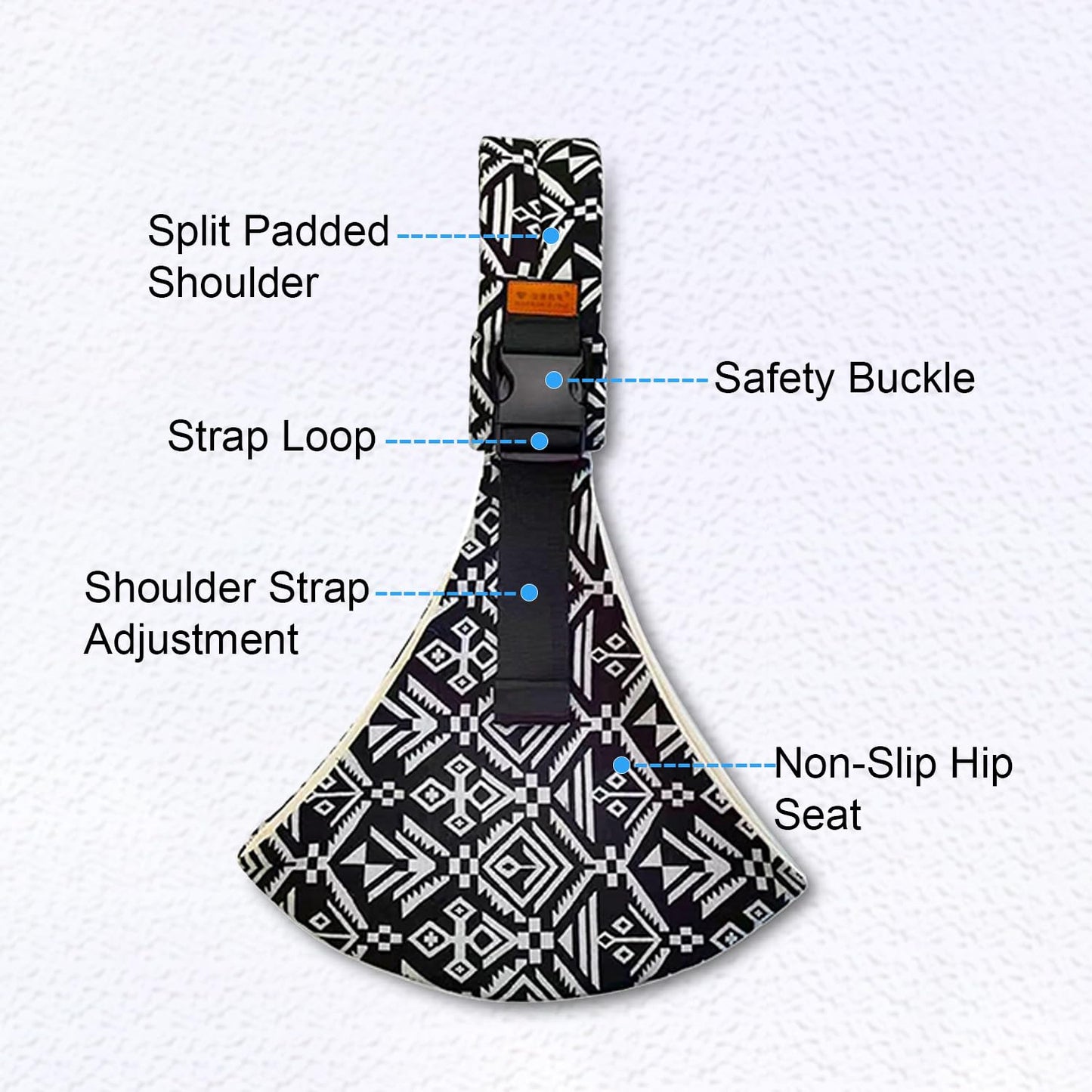 Baby Sling Carrier Newborn to Toddler Adjustable One-Shoulder Design with Hip Seat Support, Labor-Saving Baby Wraps Carrier 10-30 lbs(Pale Leopard Print)