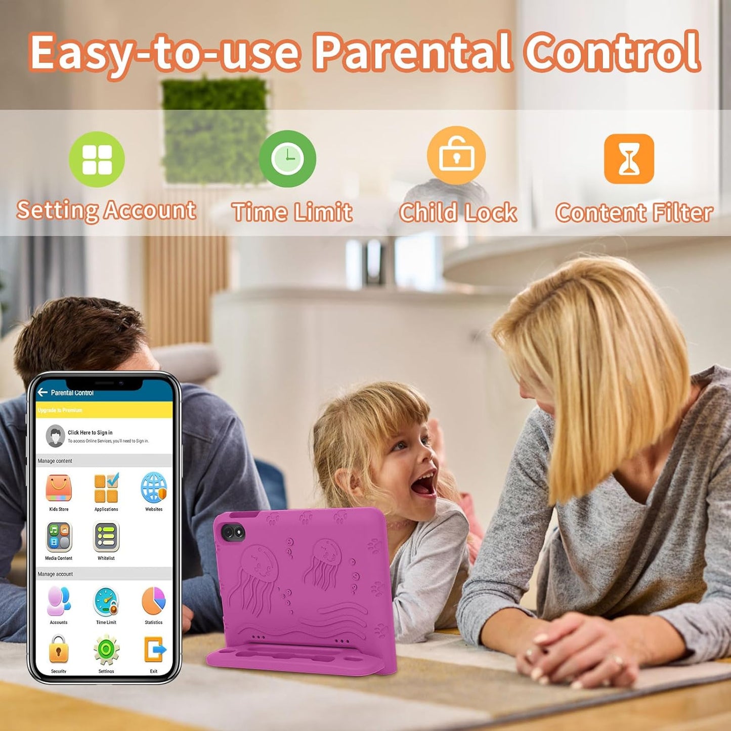 2025 Upgraded Android 14 Tablet, 10inch Kids Tablet, Octa-core CPU, 10GB+64GB+1TB Expand Tablets for Kids with Kids Space, Parental Control, 6000mAh Big Battery, HD Touchscreen Display Tableta