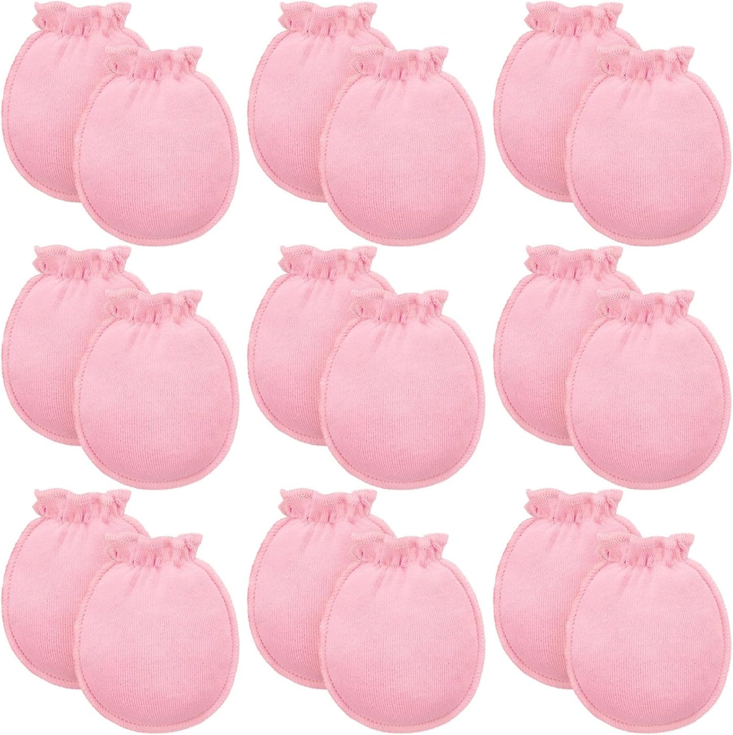 9 Pairs Newborn Baby Boys Girls Mittens 0-6 Months Infant Toddler Mittens No Scratch Solid Color Gloves