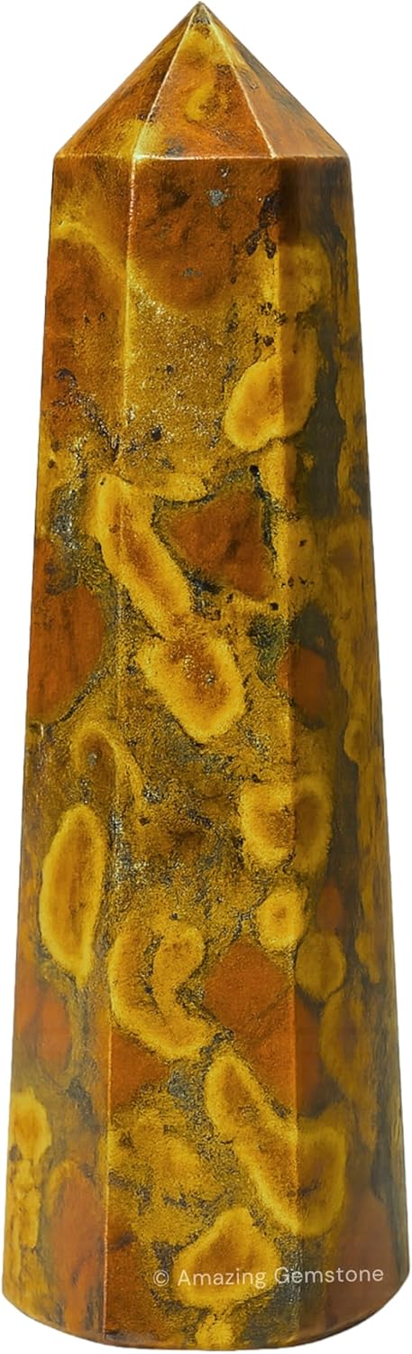 Amazing Gemstone Fruit Jasper Crystal Towers - Natural Healing Crystal Point Obelisk for Reiki Healing and Crystal Grid (3 Inch)