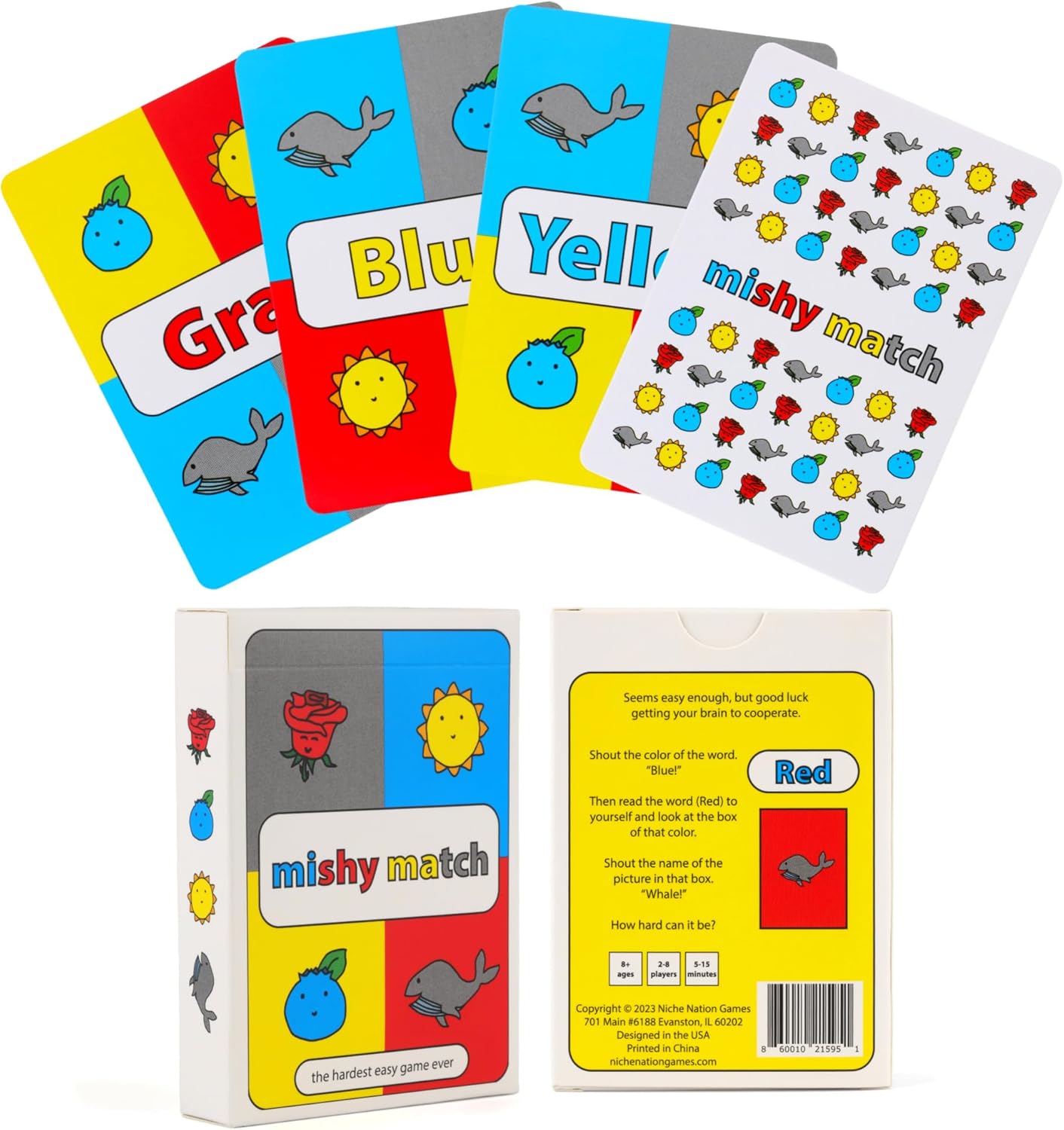 Mishy Match Award-Winning Card Game - The Hardest Easy Game Ever - Hilarious Brain-Melting Party Game - Card Games for Adults and Teens - Silly Gifts for Adults & Teens - Mensa Games