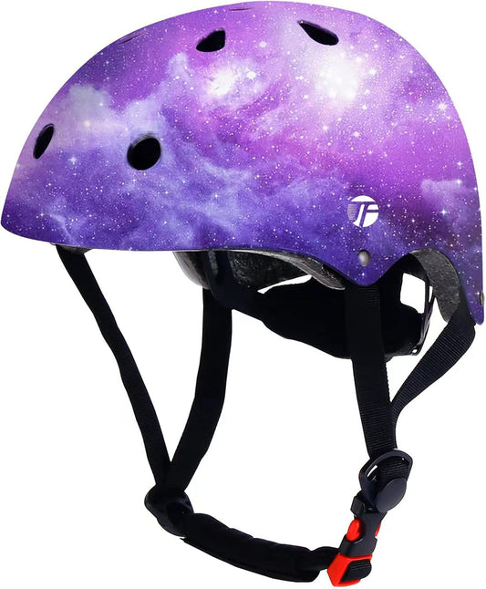 Adjustable Color Gradient Skateboard Helmet for 3-5-8-14+Ages【Toddler Kids Youth Adult】 Girls Boys Woman.Bike Helmet for Multi-Sports Cycling Bicycle Scooter Inline Roller Skate Rollerblading