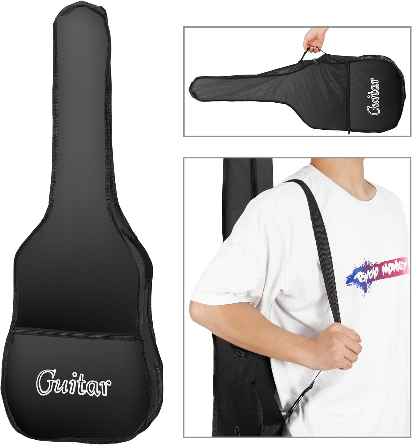 Smartxchoices 38" Acoustic Guitar Bundle with Gig Bag Strap Pitch Pipe Extra Strings Set Pick PINK 6 String for Beginners Starter Kids Girls Youths Students Right-handed (PINK)