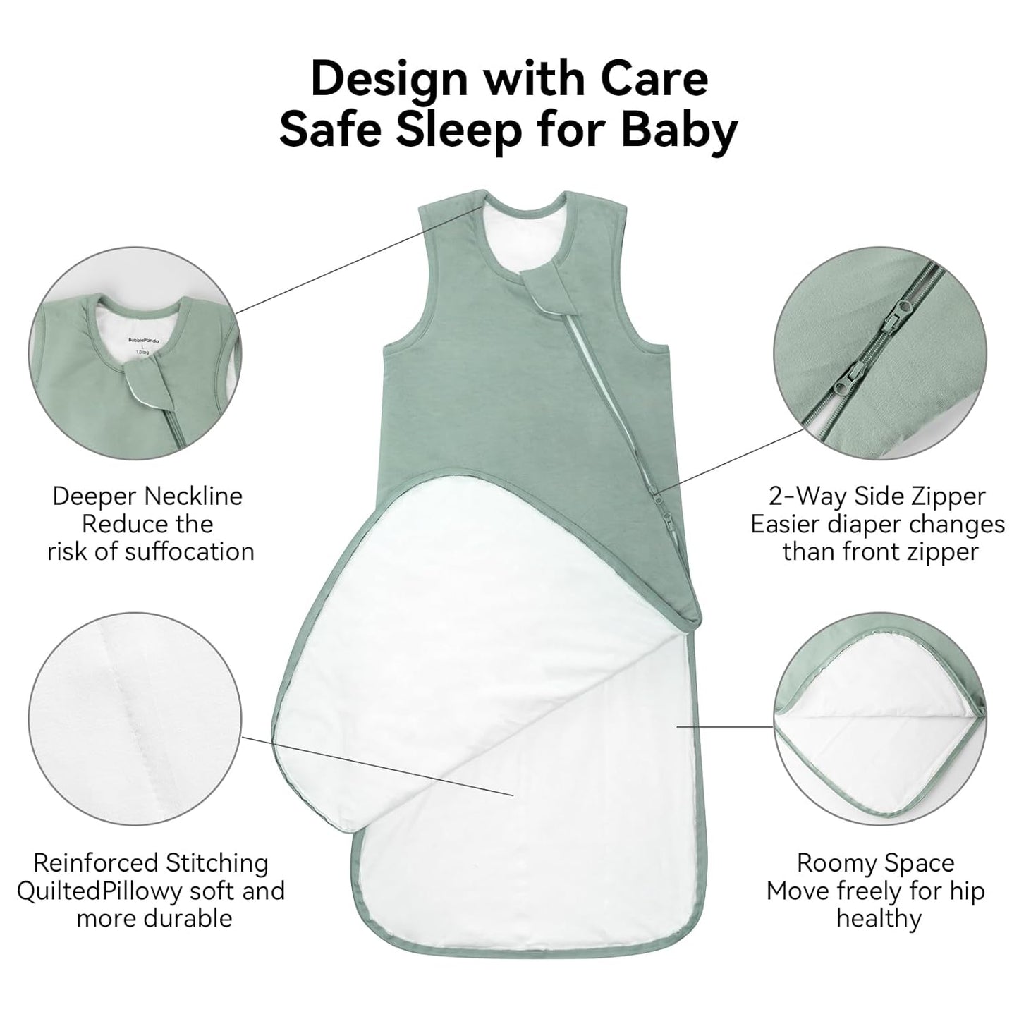 Rayon Made from Bamboo Sleep Sack 6-12 Months 1.0 Tog Ultra Soft Baby Wearable Blanket Toddler Sleeping Sack for Babies Unisex Girl Boy 2-Way Zipper Baby Sleeping Bag Breathable Lightweight Medium