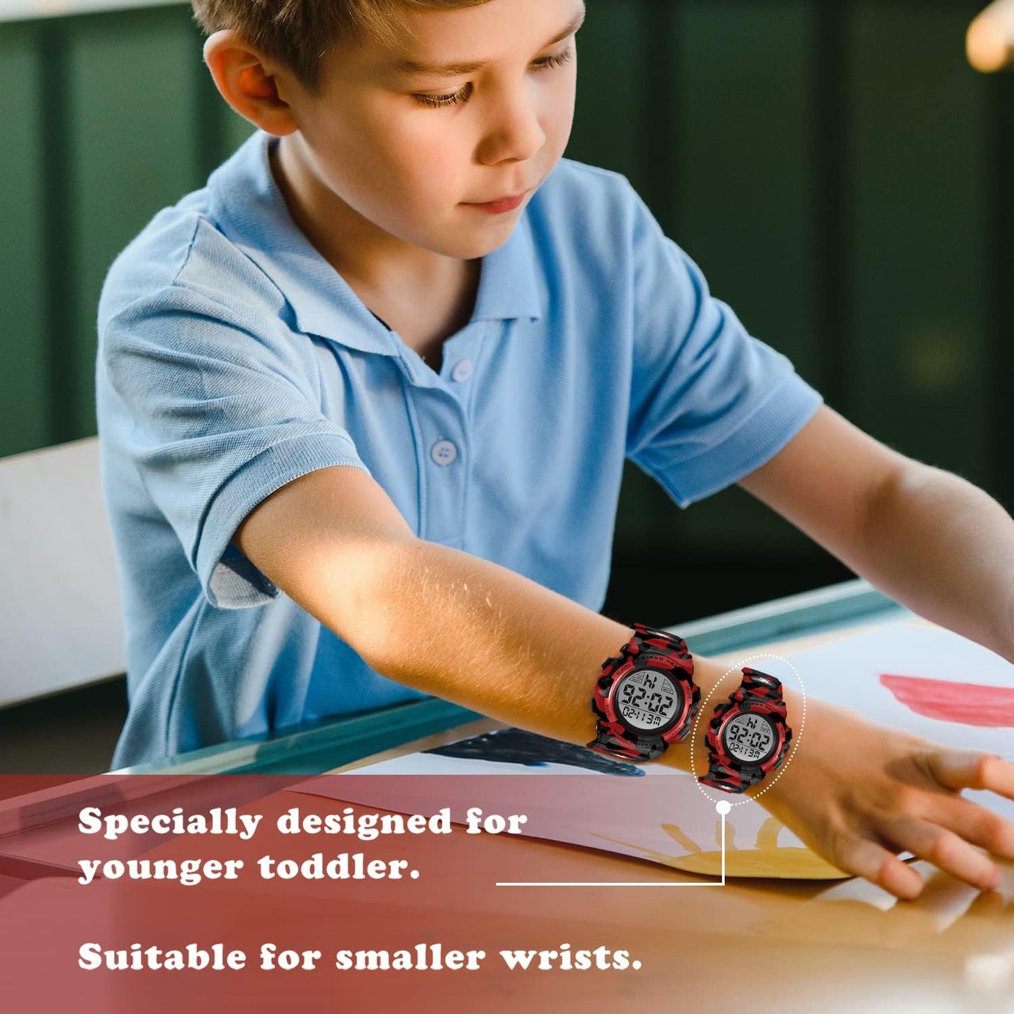 Kids Watch,Boys Watch for 3-15 Year Old Boys,Digital Sport Outdoor Multifunctional Chronograph LED 50 M Waterproof Alarm Calendar Analog Watch for Children with Silicone Band,Kids Gift