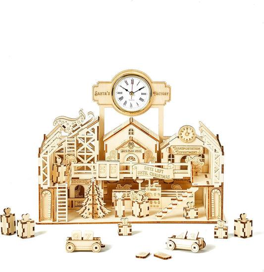 3D Wooden Puzzles Santa's Factory Model Kits, Brainteaser and Puzzle for Christmas/Birthday,Gifts for Adults and Teens to Build Combination