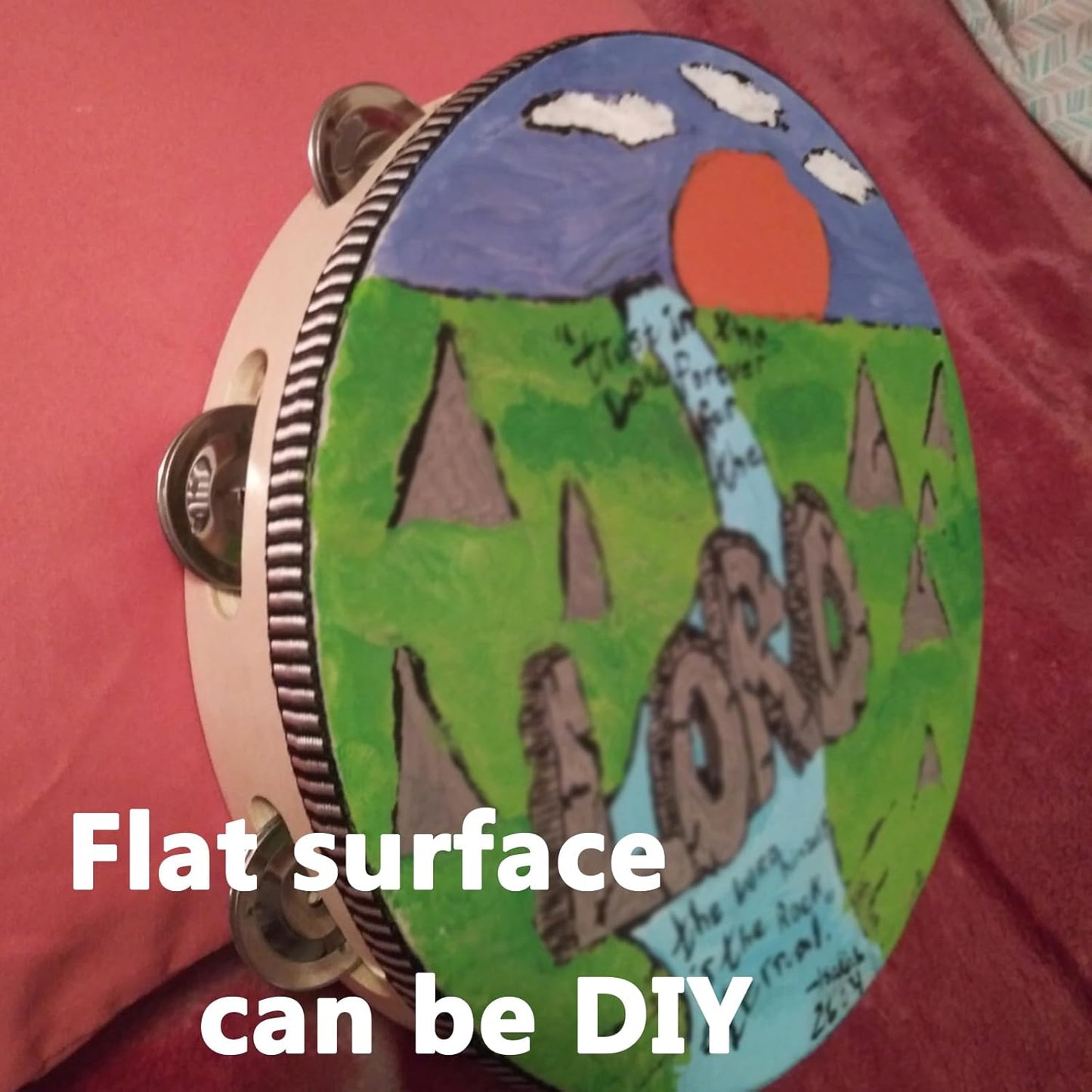 4 PCS 4" 6" 8" 10" Wooden Tambourine, Musical Instrument Tambourine Set, Handheld Drum Bell Metal Jingles Single Row Percussion for Church, KTV, Party