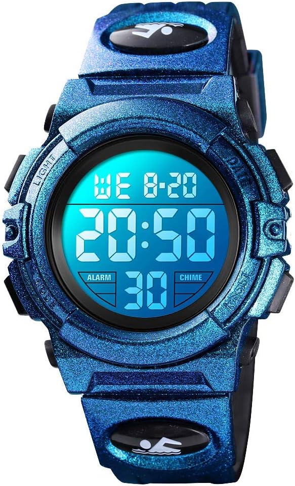 Kids Watch,Boys Watch for 3-15 Year Old Boys,Digital Sport Outdoor Multifunctional Chronograph LED 50 M Waterproof Alarm Calendar Analog Watch for Children with Silicone Band,Kids Gift