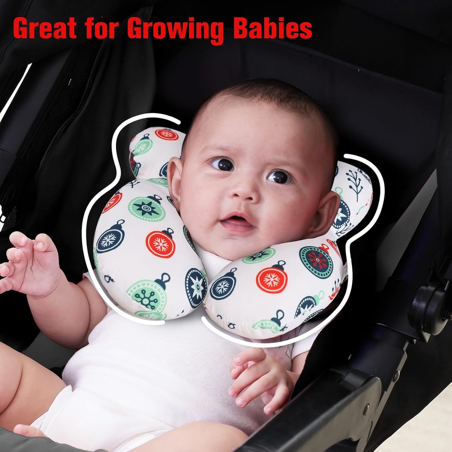 KAKIBLIN Baby Travel Pillow for Head and Neck, Upgraded Baby Support Pillow, Baby Neck Pillows for Car Seat,Pushchair,Travel,(Cross)