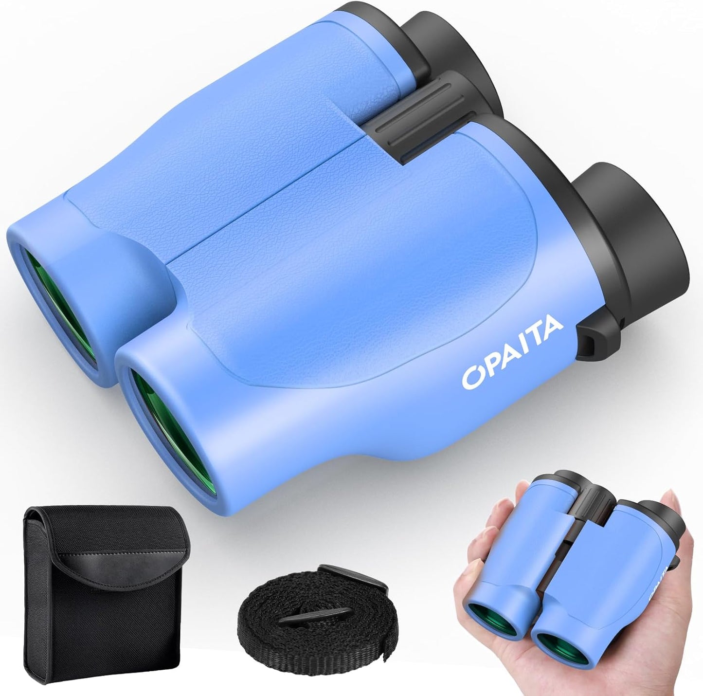 Compact Binoculars for Adults High Powered - OPAITA 20x32 Small Binoculars for Adults Kids with Low Light Vision for Hunting Cruise Ship Travel Concert Hiking Blue