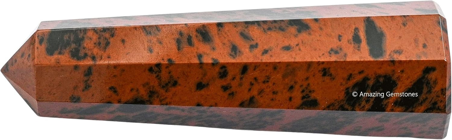 Amazing Gemstone Mahogany Obsidian Crystal Towers ~ Natural Healing Crystal Point Obelisk for Reiki Healing and Crystal Grid (2" to 3" INCH)