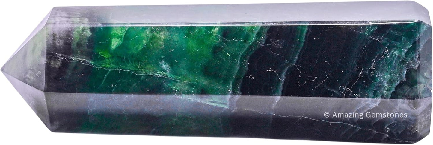Amazing Gemstone Large Fluorite Crystal Towers ~ Natural Healing Crystal Point Obelisk for Reiki Healing and Crystal Grid (5.5" to 6" INCH)