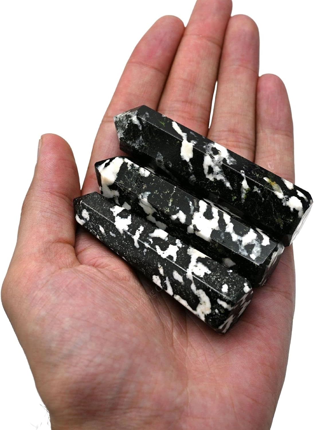 Amazing Gemstone Black and White Tourmaline Crystal Towers ~ Natural Healing Crystal Point Obelisk for Reiki Healing and Crystal Grid (2 to 3 INCH)