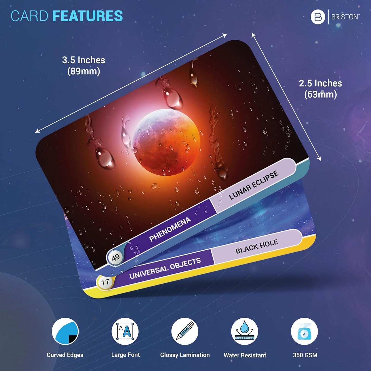 75 Space Flash Cards – STEM Learning Resource - Solar System, Stars, Galaxies, Planets, Satellites, Universe - Astronomy Flashcards for Science Students & Future Astronauts – Grade School & Homeschool