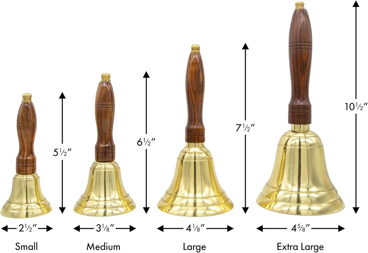 Engravable Brass Bell - School Teacher Handbell - Great Gift for Teachers - Wedding Bell