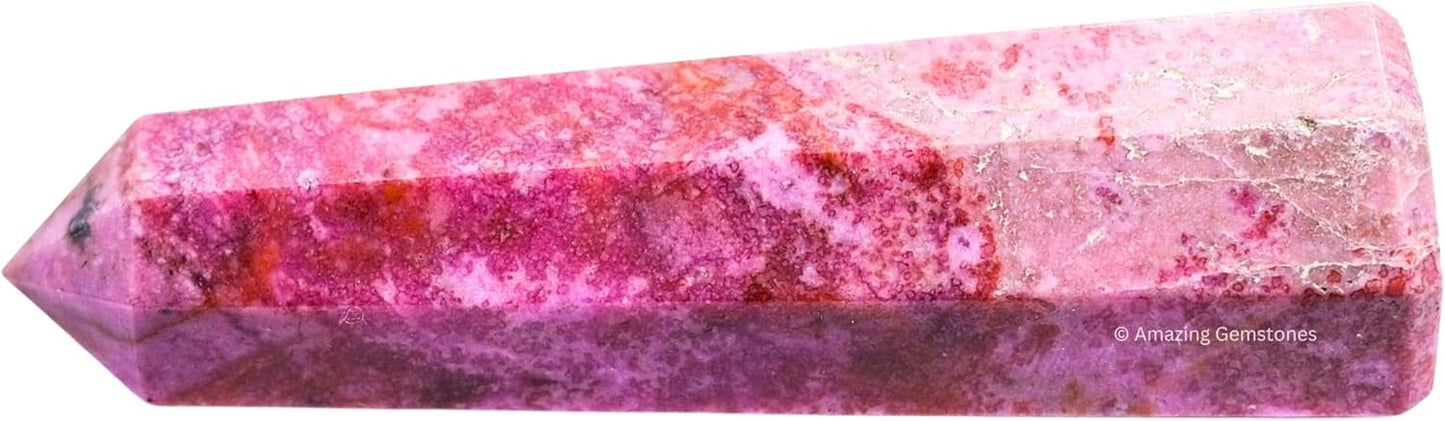 Amazing Gemstone Cobalt Calcite Crystal Towers - Natural Healing Crystal Point Obelisk for Reiki Healing and Crystal Grid (3 Inch)