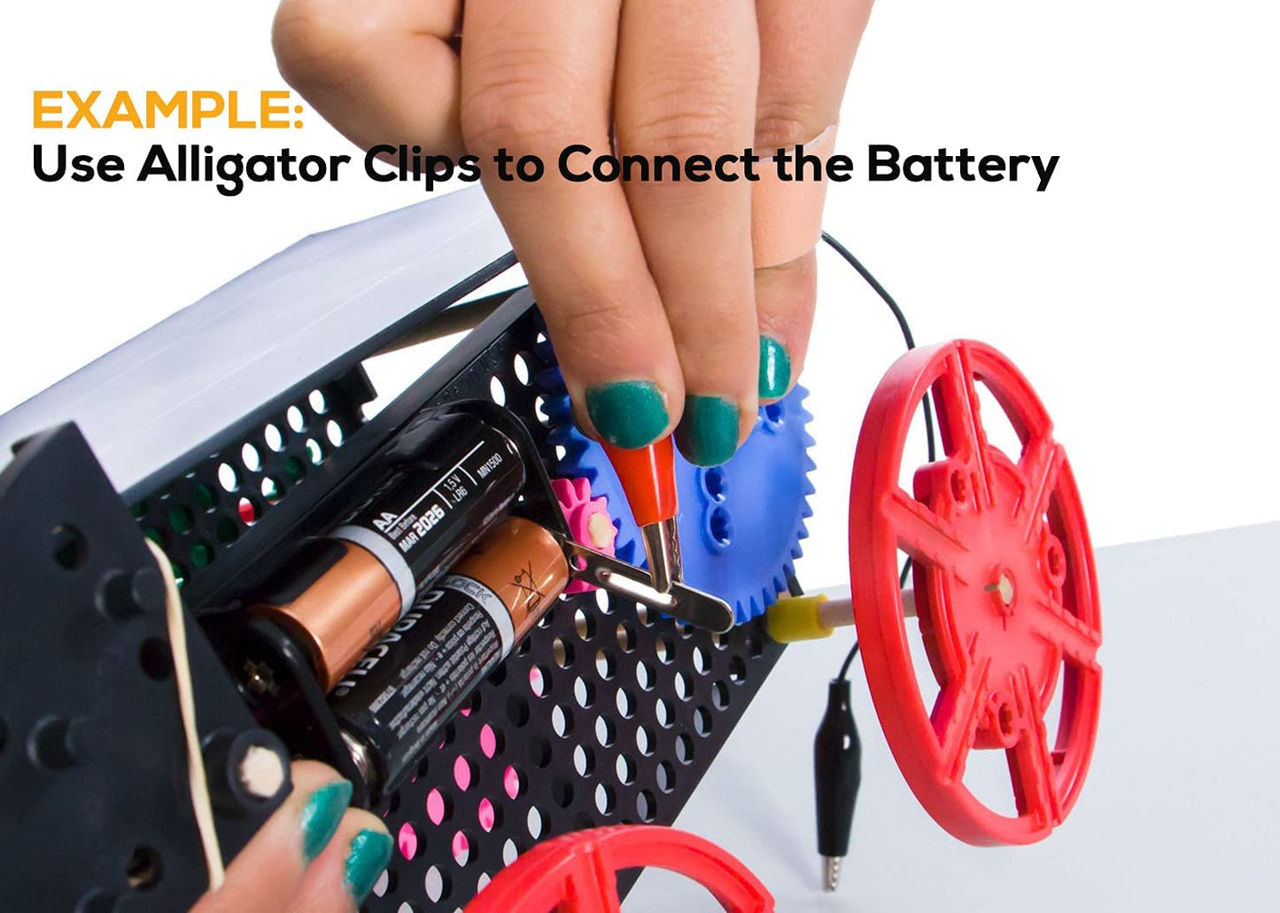 50PCS Crocodile Alligator Clips Electrical, 5 Colors Test Leads & Probes by Dual Ended Insulated Jumper Wires Testing Soldered and Stamping for Circuit Connection Current Voltage Multimeter Experiment