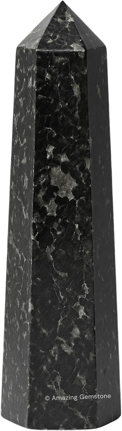 Amazing Gemstone Nuummite Crystal Towers ~ Natural Healing Crystal Point Obelisk for Reiki Healing and Crystal Grid (3- Inch)