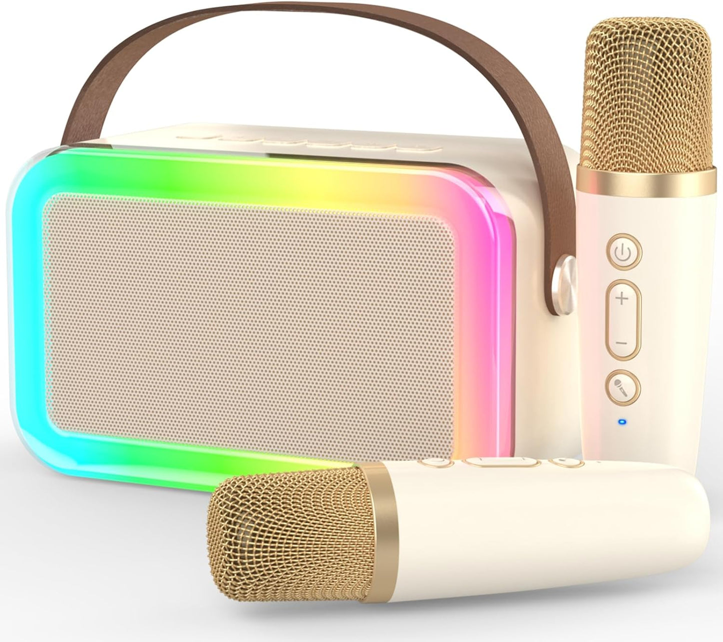 Karaoke Machine Microphone,Fun Toys Christmas Birthday Gifts for Adult Women Men Girls Kids Toddler Boys,Portable Bluetooth Speaker with 2 Wireless Microphone for Home Party Birthday