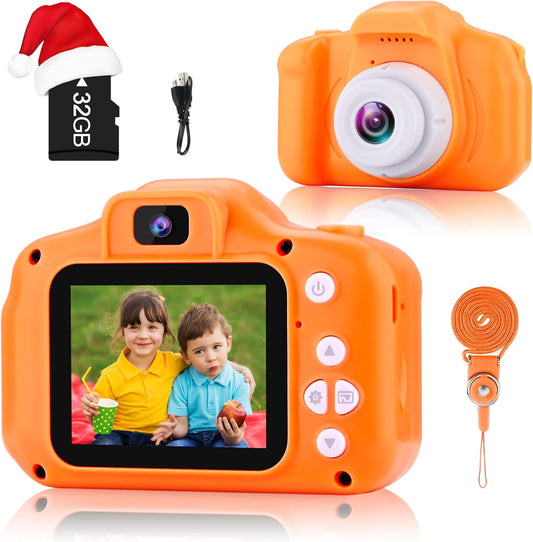 GKTZ Toys for Girls Age 3-8, Kids Camera Digital Video Toddler Camera Children Camcorder Birthday Gifts for 3 4 5 6 7 8 Year Old Girls with 32GB SD Card