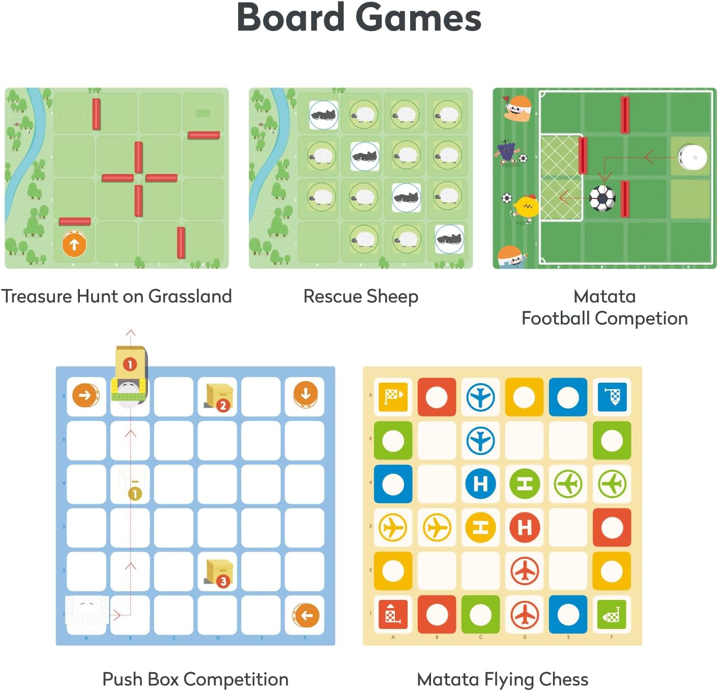 Game Box with 5 Programming Board Games for Coding Set & Pro Set, Education Add-on with Rich Learning Materials for Kids Aged 4-10