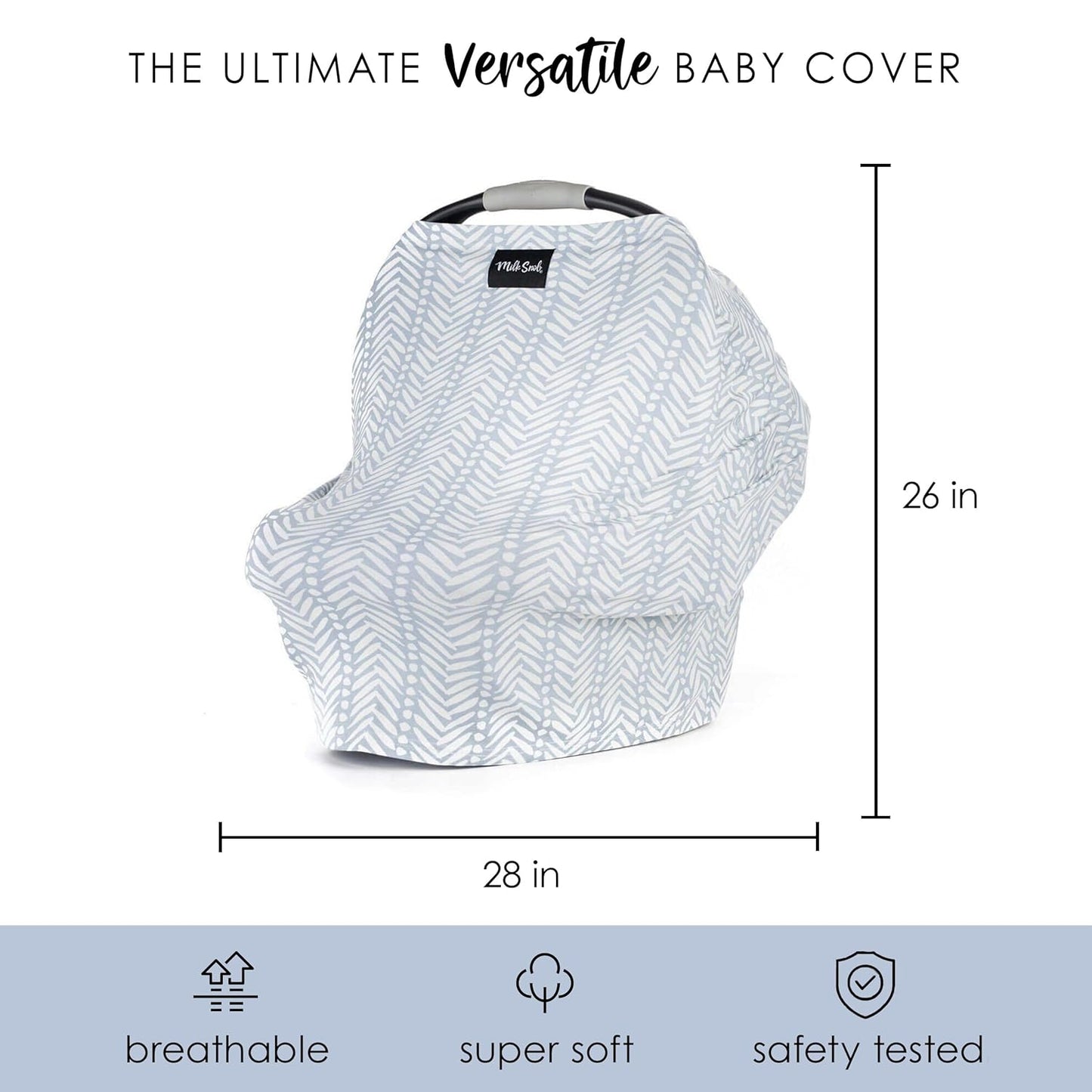 Milk Snob Original 5-in-1 Cover - Added Privacy for Breastfeeding, Baby Car Seat, Carrier, Stroller, High Chair, Shopping Cart, Lounger Canopy - Newborn Essentials, Nursing Top, Soho