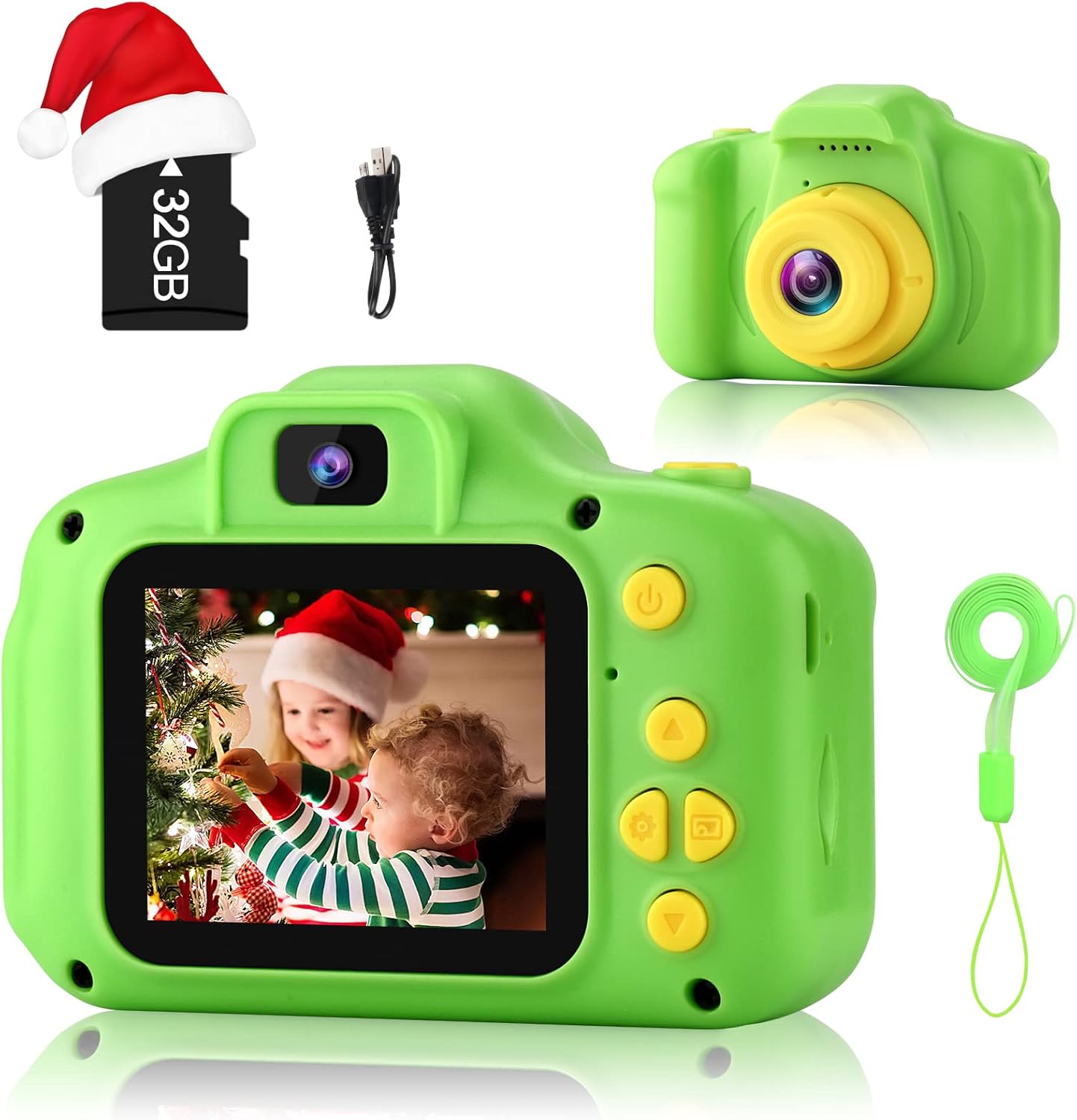 GKTZ Toys for Girls Age 3-8, Kids Camera Digital Video Toddler Camera Children Camcorder Birthday Gifts for 3 4 5 6 7 8 Year Old Girls with 32GB SD Card
