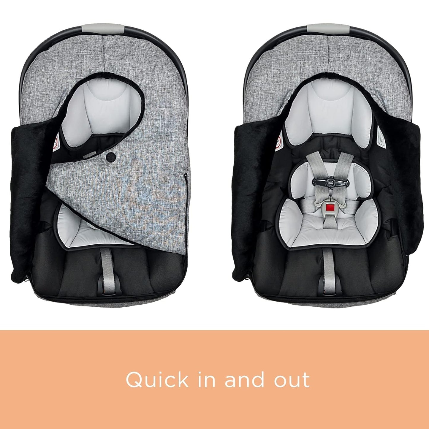 liuliuby Winter Carseat Covers for Baby | Infant Car Seat Cover Baby | Doona Accessories | Warm & Thick Fleece Canopy for Infant & New Born Cold Weather (Gray)