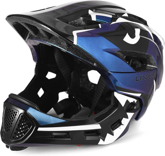 Lixada Kids Bike Helmet Adjustable Detachable Full Face Helmet for Cycling Helmet for Children Bicycle, Skateboard, Scooter, Protective Gear (20.5-22 Inches)