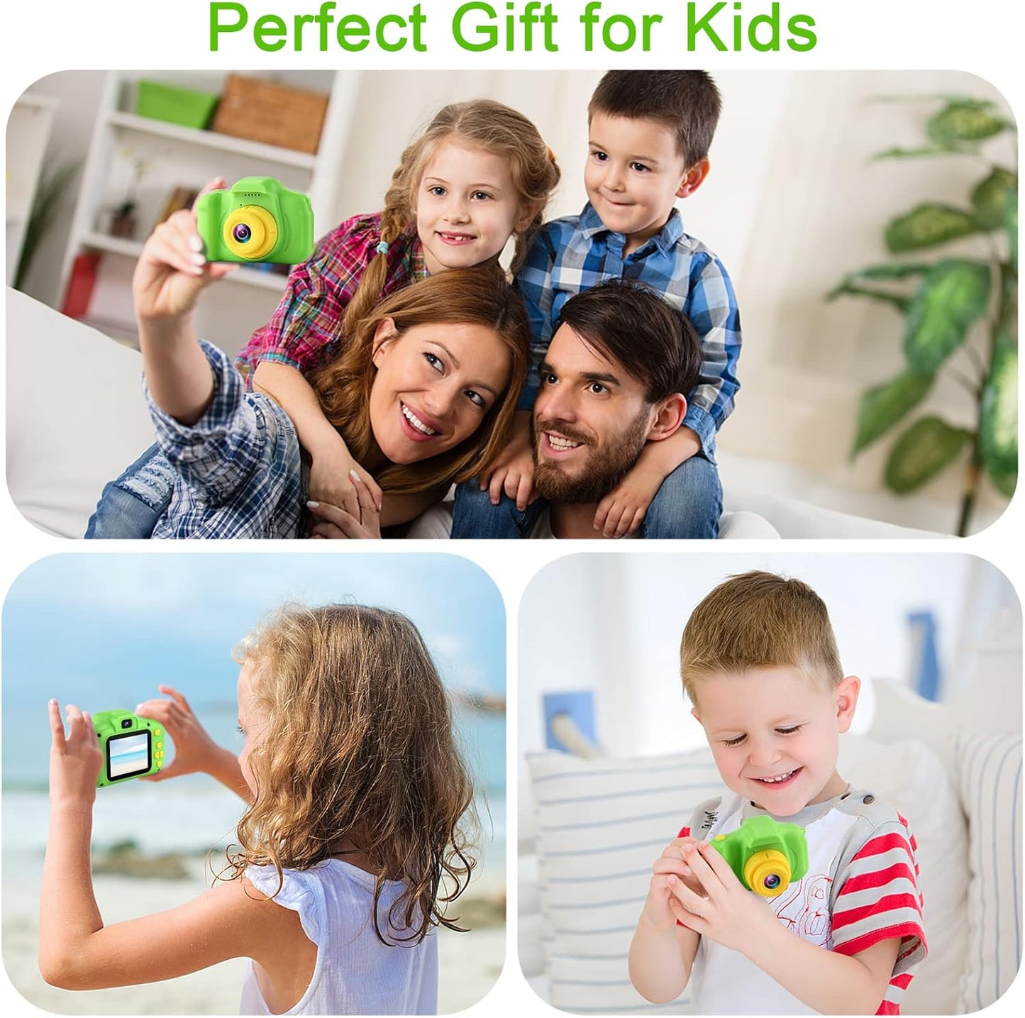 GKTZ Toys for Girls Age 3-8, Kids Camera Digital Video Toddler Camera Children Camcorder Birthday Gifts for 3 4 5 6 7 8 Year Old Girls with 32GB SD Card