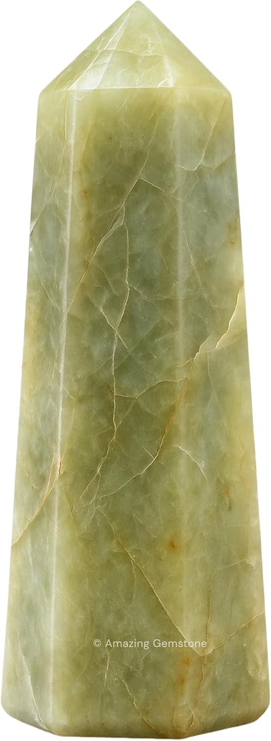 Amazing Gemstone Yellow Aquamarine Crystal Towers - Natural Healing Crystal Point Obelisk for Reiki Healing and Crystal Grid (2" to 3" Inch)