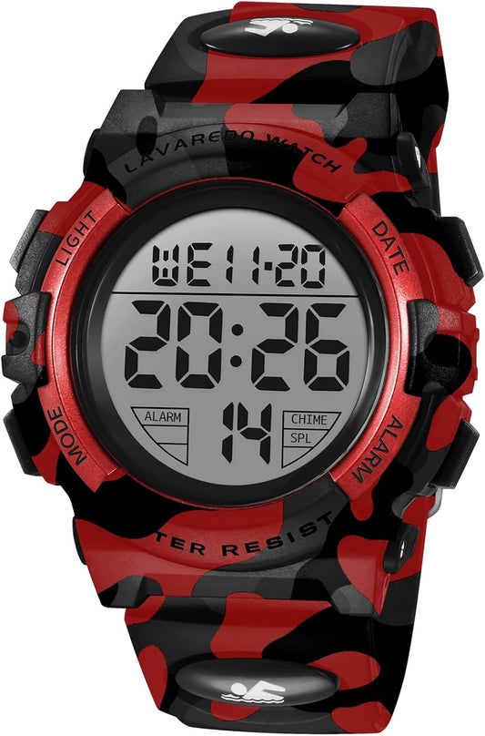 Kids Watch,Boys Watch for 3-15 Year Old Boys,Digital Sport Outdoor Multifunctional Chronograph LED 50 M Waterproof Alarm Calendar Analog Watch for Children with Silicone Band,Kids Gift