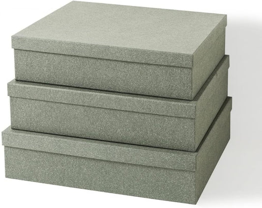 Soul & Lane Decorative Storage Boxes with Lids, Paper Storage Box Set for Keepsakes and Photos, Decorative Boxes for Home Decor, Stationery, Office Organizers, Gray Kraft