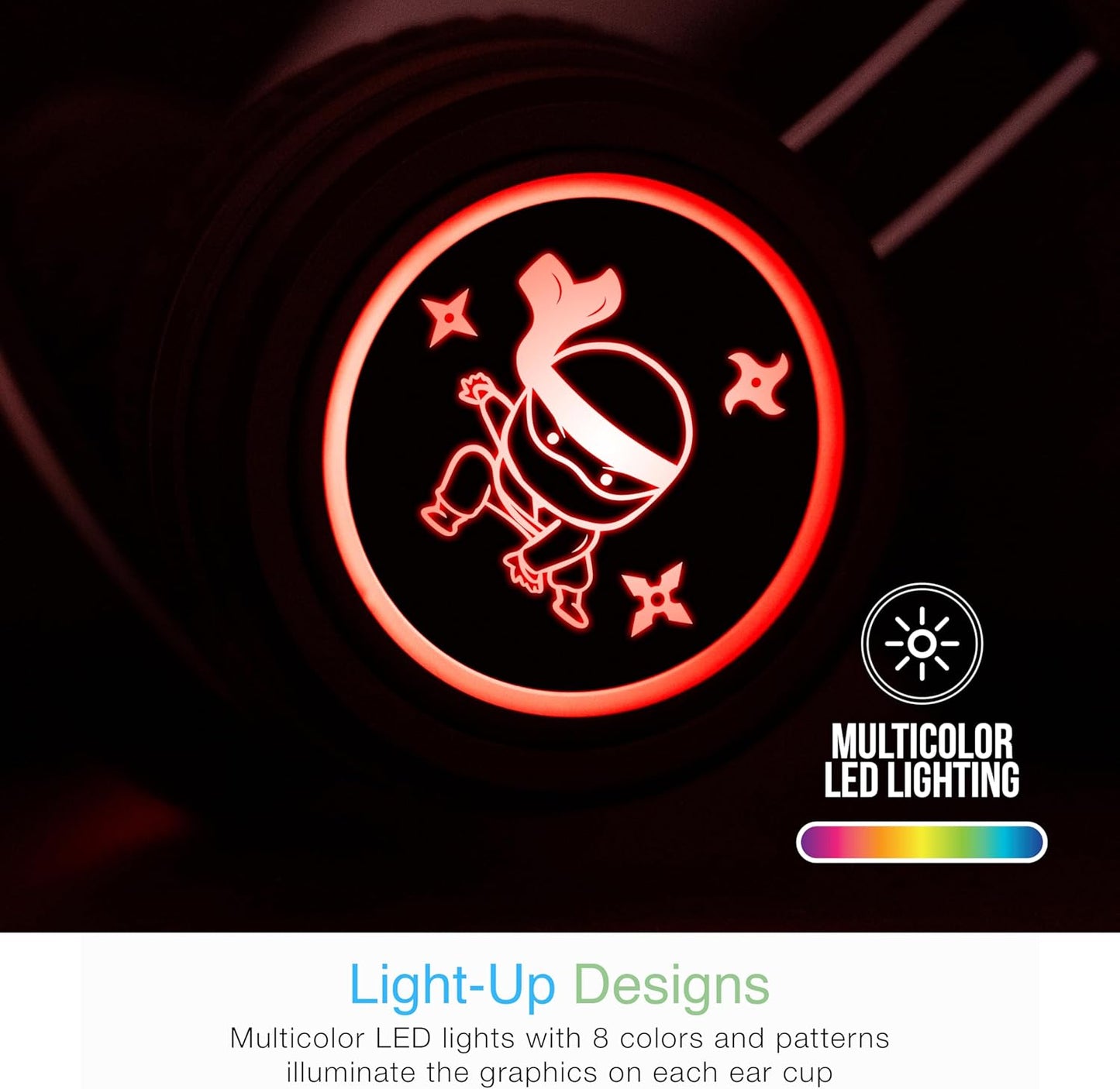 MEE audio KidJamz KJ55BT Bluetooth Wireless Safe Listening Headphones for Children with LED Lights, 85dB Volume Limiter, Microphone, & 40h Battery; Kids Headset for School/iPhone/iPad/Tablet (Black)