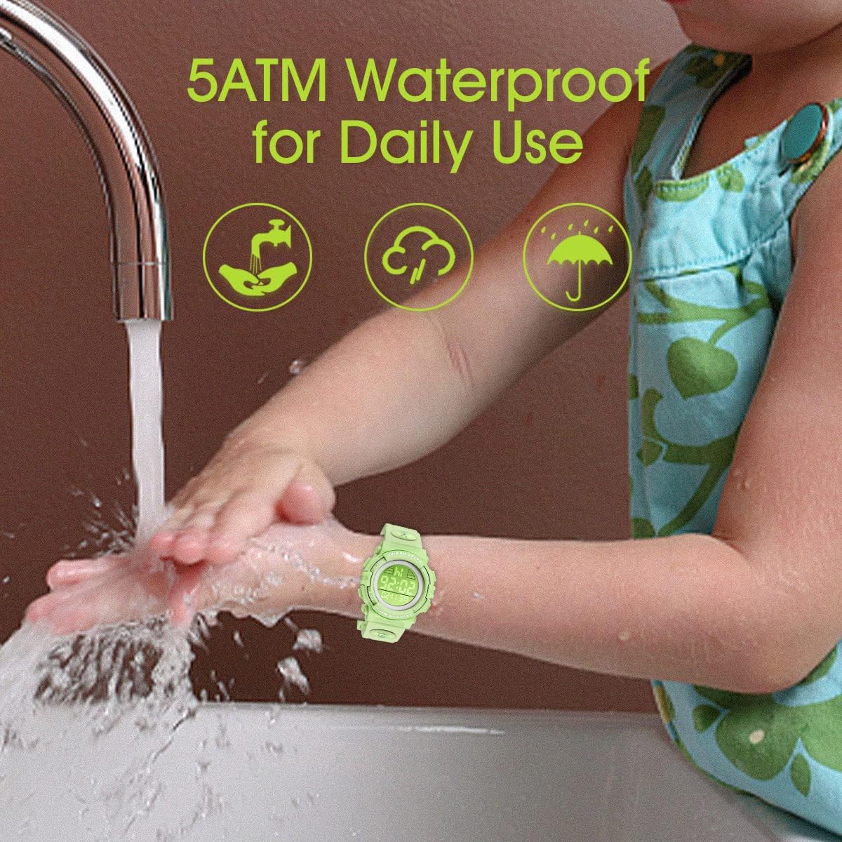 Kids Watch,Boys Watch for 3-15 Year Old Boys,Digital Sport Outdoor Multifunctional Chronograph LED 50 M Waterproof Alarm Calendar Analog Watch for Children with Silicone Band,Kids Gift